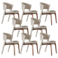 Modern Faux Leather Dining Chair Open Back Dining Side Furniture in Matte Finish Off-White 8 Piece Set Rose Gold Clearhalo 'Dining Chairs' 'Dining Tables & Seating' 'dining_chair' 'furn' 'furn_dining_chair' 'Furniture' 'Kitchen & Dining Furniture' 5360419