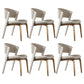 Modern Faux Leather Dining Chair Open Back Dining Side Furniture in Matte Finish Off-White 6 Piece Set Gold Clearhalo 'Dining Chairs' 'Dining Tables & Seating' 'dining_chair' 'furn' 'furn_dining_chair' 'Furniture' 'Kitchen & Dining Furniture' 5360422