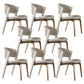 Modern Faux Leather Dining Chair Open Back Dining Side Furniture in Matte Finish Off-White 8 Piece Set Gold Clearhalo 'Dining Chairs' 'Dining Tables & Seating' 'dining_chair' 'furn' 'furn_dining_chair' 'Furniture' 'Kitchen & Dining Furniture' 5360423
