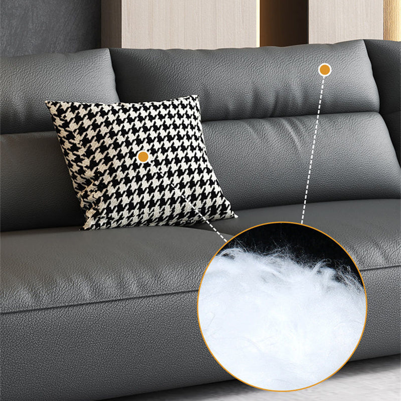 Stain Resistant Faux Leather Round Arm Sofa Standard Sofa with Sewn Pillow Back Clearhalo 'furn' 'furn_sofas' 'Furniture' 'Living Room Furniture' 'Sofa' 'sofas' 5360431