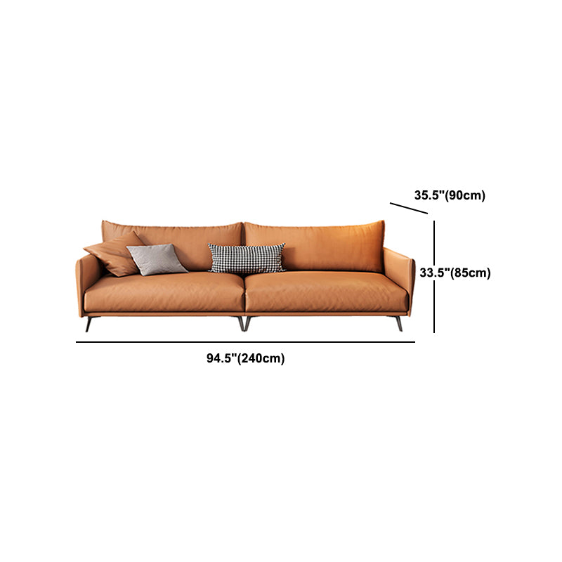 Sofá estándar de sofá de brazo de esmoquin contemporáneo con 2 almohadas para sala de estar