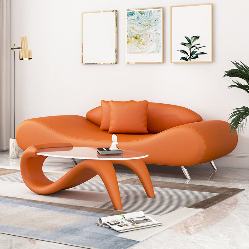 23,62 inch lang gebogen armloze bank eigentijdse bank voor woonkamer