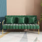 Velvet Recessed Arm Sofa Contemporary Standard Sofa with Sewn Pillow Back Clearhalo 'furn' 'furn_sofas' 'Furniture' 'Living Room Furniture' 'Sofa' 'sofas' 5360519