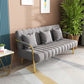 Velvet Recessed Arm Sofa Contemporary Standard Sofa with Sewn Pillow Back Grey Clearhalo 'furn' 'furn_sofas' 'Furniture' 'Living Room Furniture' 'Sofa' 'sofas' 5360523