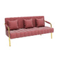 Velvet Recessed Arm Sofa Contemporary Standard Sofa with Sewn Pillow Back Clearhalo 'furn' 'furn_sofas' 'Furniture' 'Living Room Furniture' 'Sofa' 'sofas' 5360534