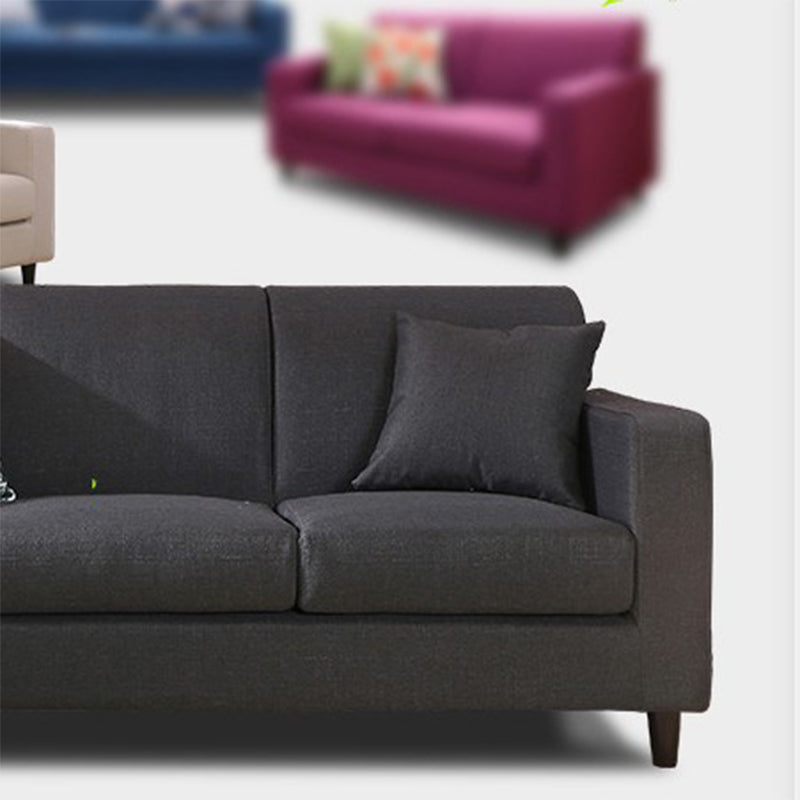 32.67 "wリネンスクエアアームソファ2つの枕と現代標準ソファ