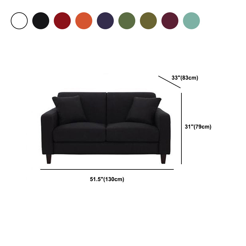 32.67 "wリネンスクエアアームソファ2つの枕と現代標準ソファ