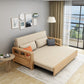 Linen Square Arm Sofa Contemporary Convertible Bed Sofa for Living Room