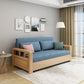 Linen Square Arm Sofa Contemporary Convertible Bed Sofa for Living Room