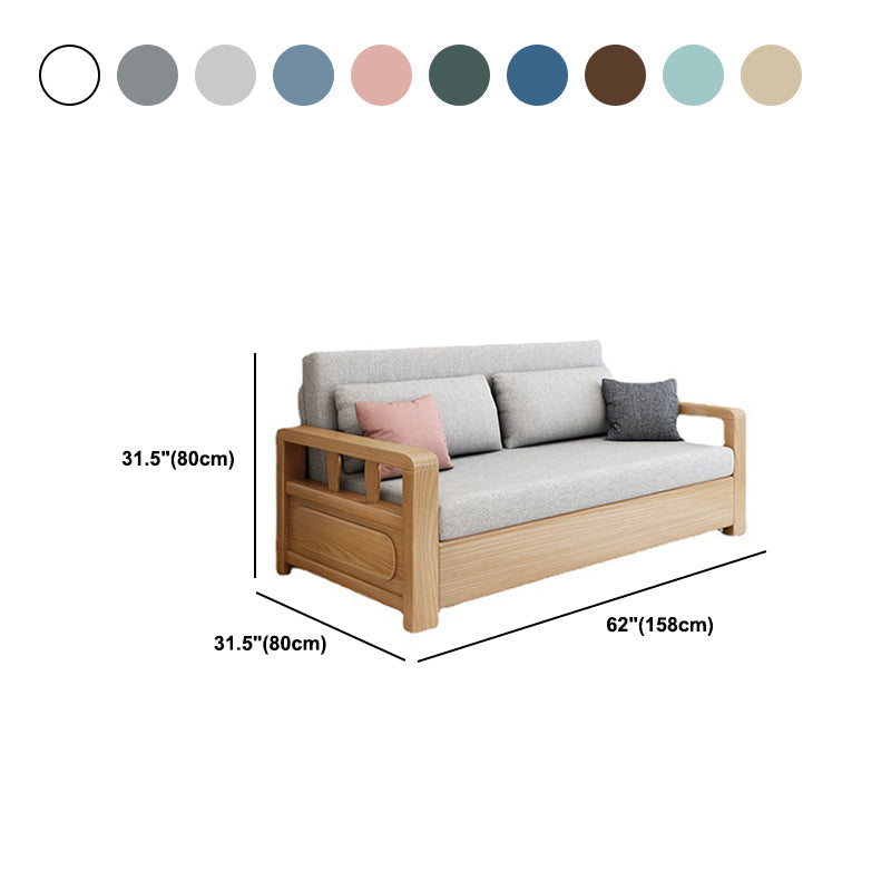 Sofá de cama de cama de brazo cuadrado de lino sofá de cama convertible contemporánea para sala de estar