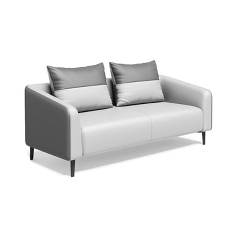 28.34" H Genuine Leather Tuxedo Arm Sofa Contemporary Standard Sofa