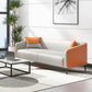 28.34" H Genuine Leather Tuxedo Arm Sofa Contemporary Standard Sofa