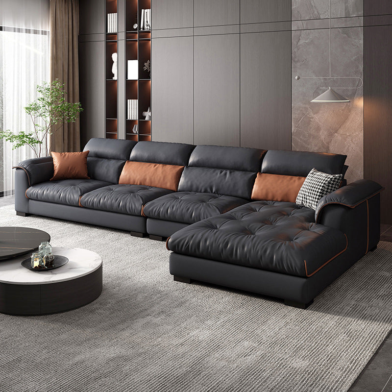 Scandinavian Sofa & Chaise Stain Resistant Pillow Top Arm Sectional