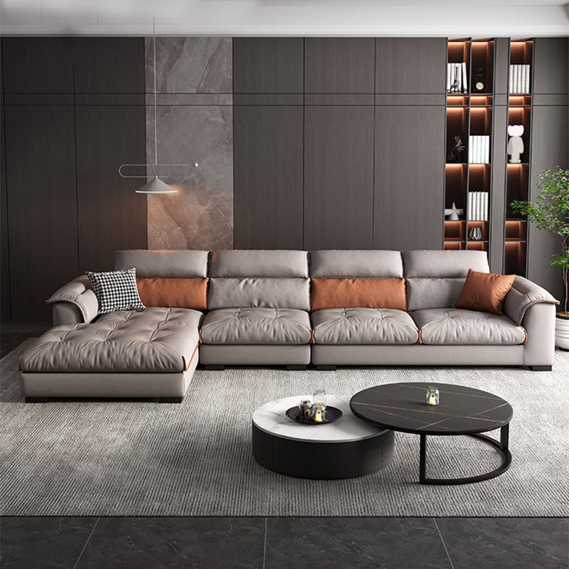 Scandinavian Sofa & Chaise Stain Resistant Pillow Top Arm Sectional