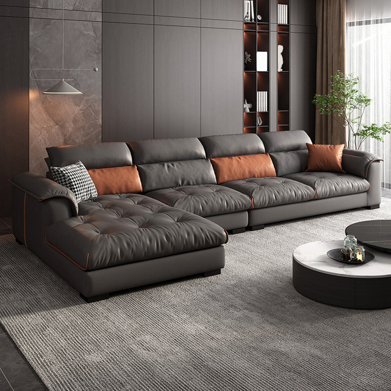 Scandinavian Sofa & Chaise Stain Resistant Pillow Top Arm Sectional