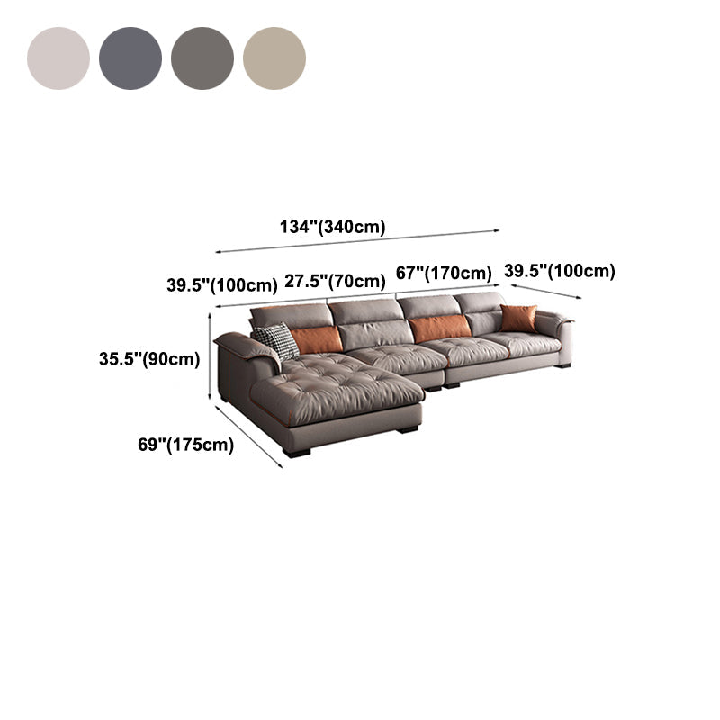 Scandinavian Sofa & Chaise Stain Resistant Pillow Top Arm Sectional