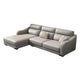 Modernism Genuine Leather Sectional Sloped Arm Sectional in Grey