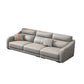 Modernism Genuine Leather Sectional Sloped Arm Sectional in Grey