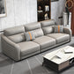 Modernism Genuine Leather Sectional Sloped Arm Sectional in Grey
