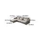 Modernism Genuine Leather Sectional Sloped Arm Sectional in Grey