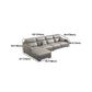 Modernism Genuine Leather Sectional Sloped Arm Sectional in Grey