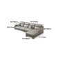 Modernism Genuine Leather Sectional Sloped Arm Sectional in Grey