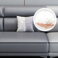 Contemporary Sofa & Chaise in Grey Square Arm Sectional with Bolster Pillows