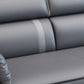 Contemporary Sofa & Chaise in Grey Square Arm Sectional with Bolster Pillows