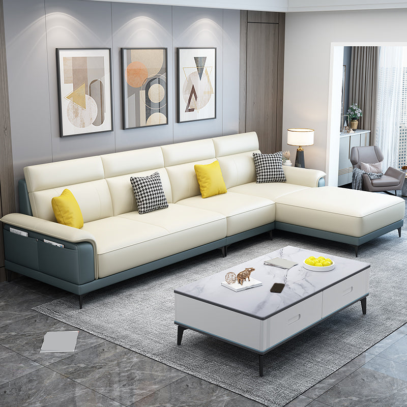 Scandinavian Stain Resistant Sofa & Chaise Pillow Top Arm Sectional