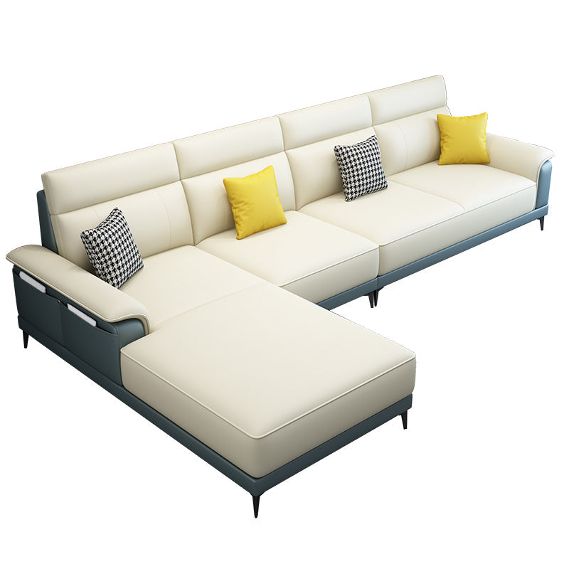 Scandinavian Stain Resistant Sofa & Chaise Pillow Top Arm Sectional