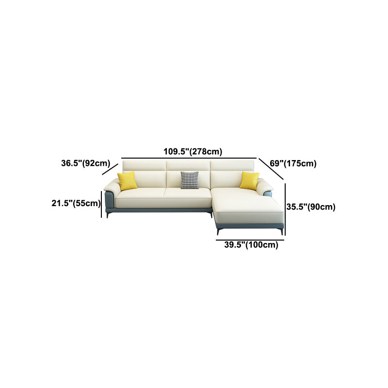 Scandinavian Stain Resistant Sofa & Chaise Pillow Top Arm Sectional