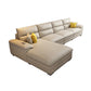 Contemporary Genuine Leather Sectional Pillow Top Arm Sectional in Beige