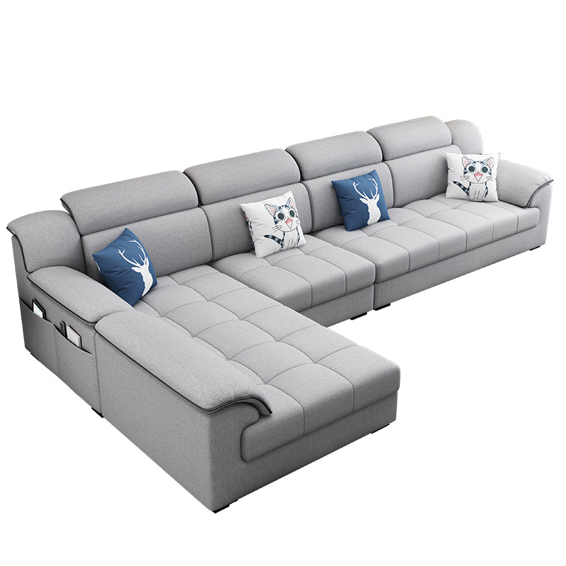 Canapé en tissu moderne en oreiller gris canapé le bras avec oreillers de boîtier