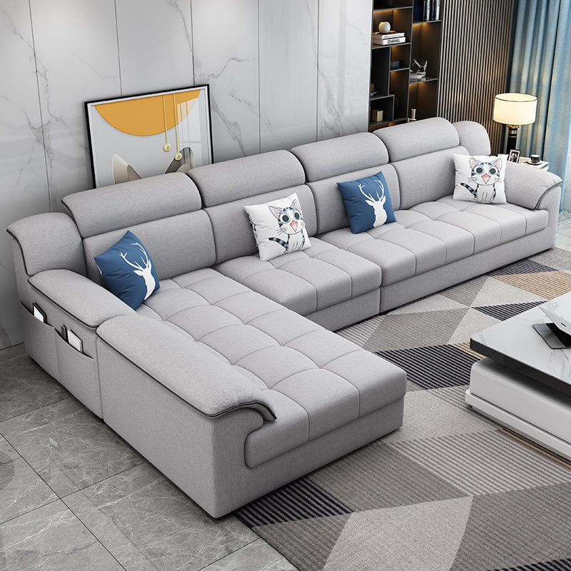 Canapé en tissu moderne en oreiller gris canapé le bras avec oreillers de boîtier