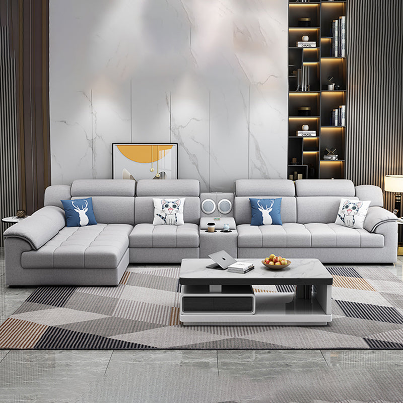 Canapé en tissu moderne en oreiller gris canapé le bras avec oreillers de boîtier