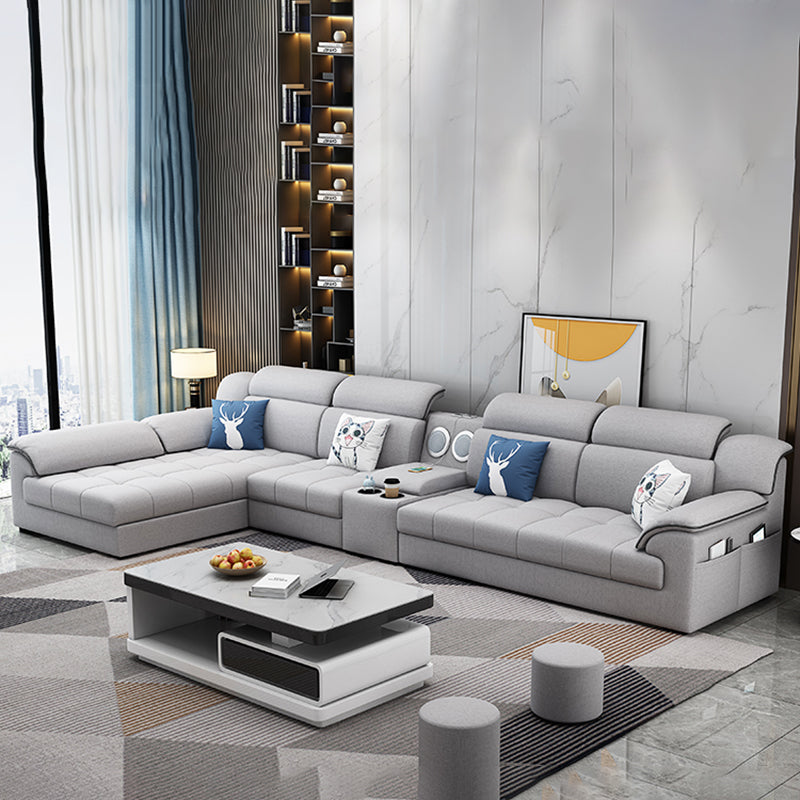 Canapé en tissu moderne en oreiller gris canapé le bras avec oreillers de boîtier