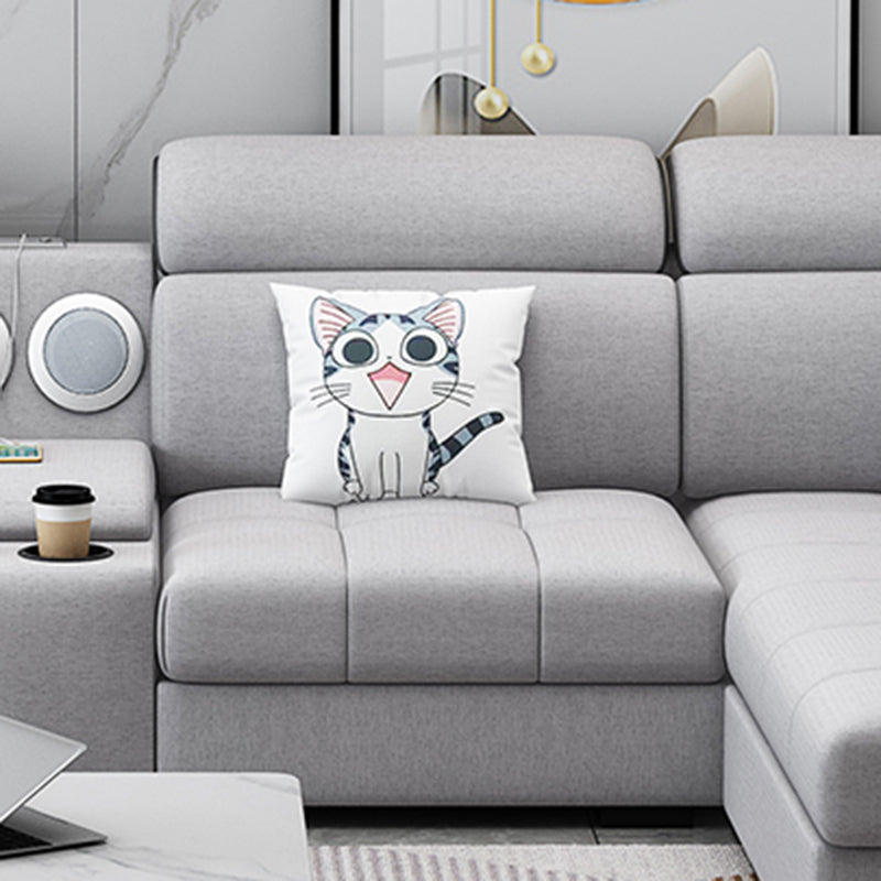 Canapé en tissu moderne en oreiller gris canapé le bras avec oreillers de boîtier