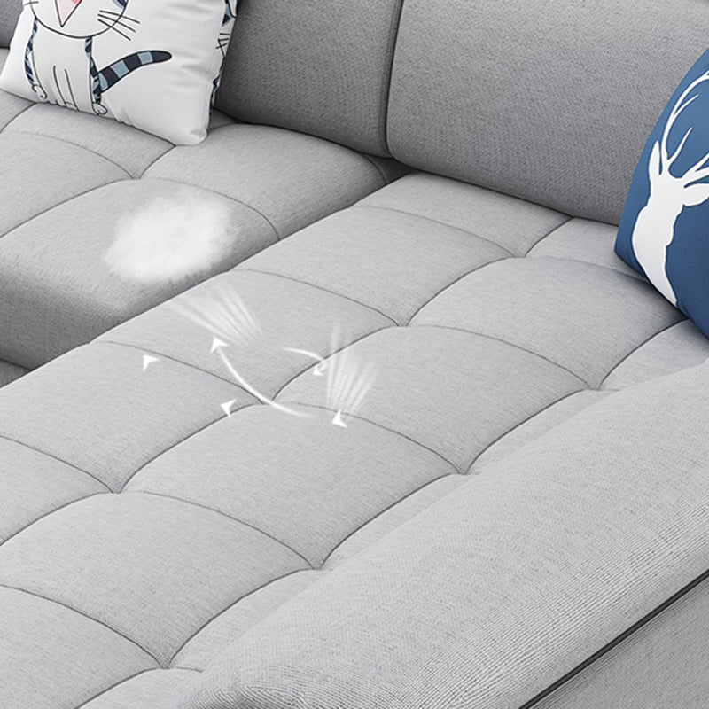 Canapé en tissu moderne en oreiller gris canapé le bras avec oreillers de boîtier