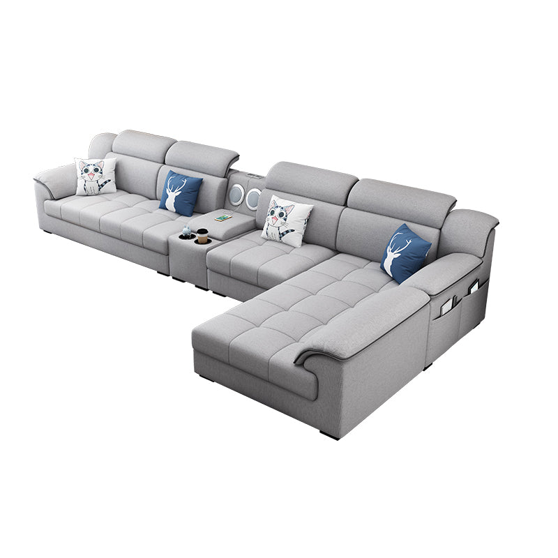 Canapé en tissu moderne en oreiller gris canapé le bras avec oreillers de boîtier