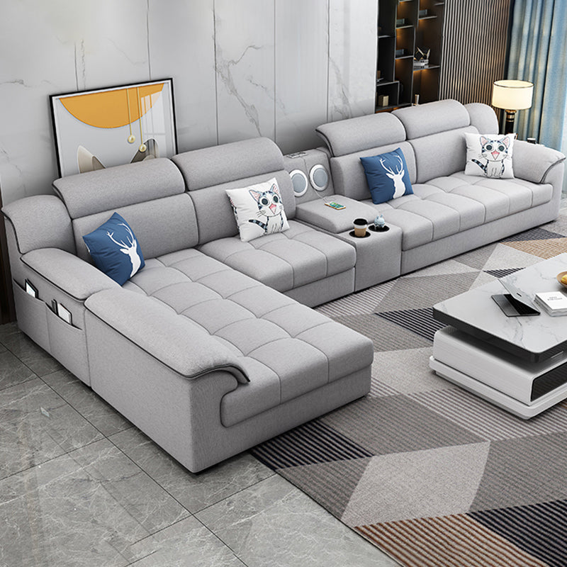 Canapé en tissu moderne en oreiller gris canapé le bras avec oreillers de boîtier