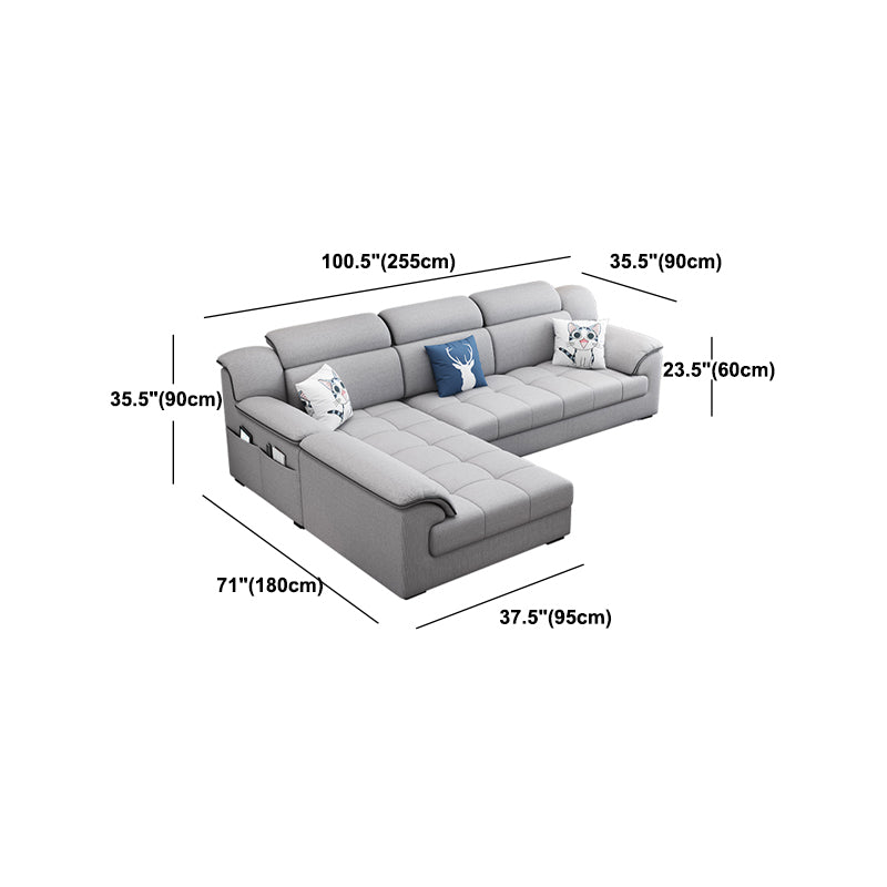 Canapé en tissu moderne en oreiller gris canapé le bras avec oreillers de boîtier