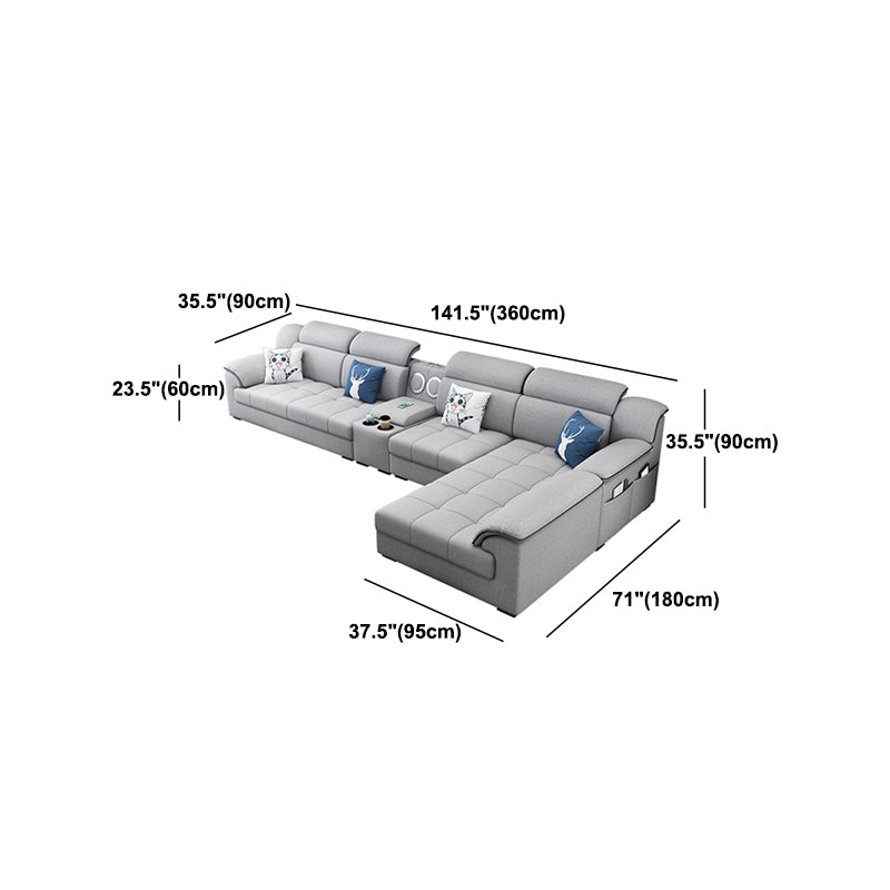 Canapé en tissu moderne en oreiller gris canapé le bras avec oreillers de boîtier