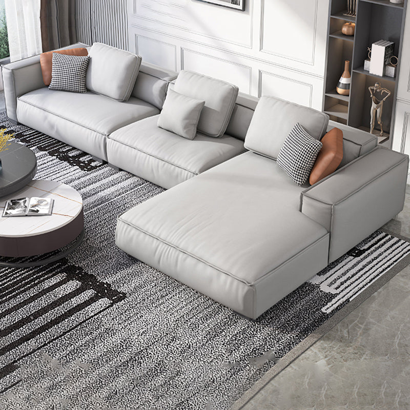 ノルディックフェイクレザーソファスクエアアームソファボルスター枕と