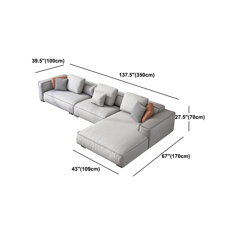 ノルディックフェイクレザーソファスクエアアームソファボルスター枕と