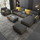 Modern Sofa & Chaise in Grey 35.43" Tall Sofa with Bolster Pillows