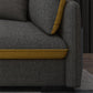 Modern Sofa & Chaise in Grey 35.43" Tall Sofa with Bolster Pillows