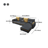 Divano moderno e chaise in grigio divano alto 35,43 "con cuscini di padella