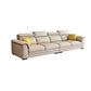 Contemporary Fabric Sofa in Beige Pillow Top Arm Sofa with Bolster Pillows