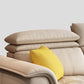 Contemporary Fabric Sofa in Beige Pillow Top Arm Sofa with Bolster Pillows