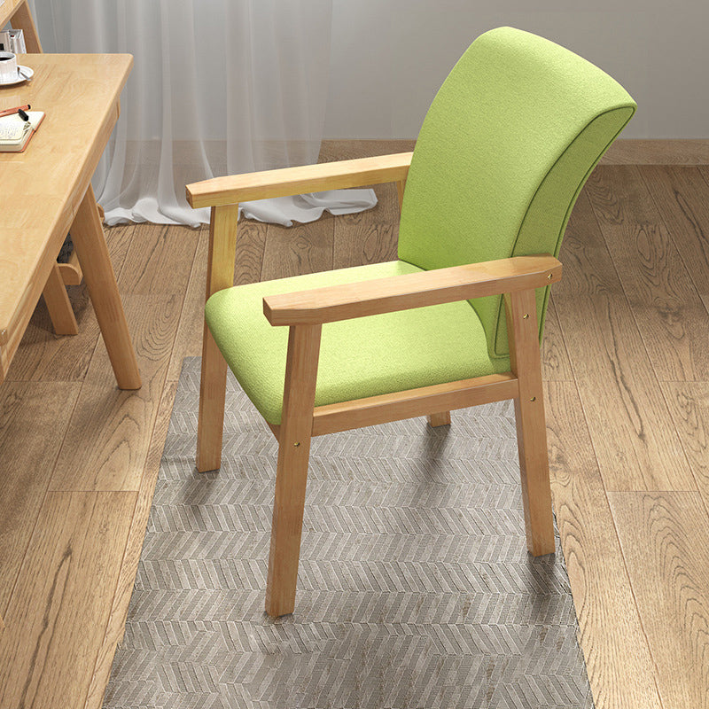 Linen Chair 22" L x 21.6" W x 32.6" H Arms Included Chair for Living Room Green Natural Wood Clearhalo 'Accent Chairs' 'accent_chairs' 'Chairs & Seating' 'furn' 'furn_accent_chairs' 'Furniture' 'Living Room Furniture' 5361052